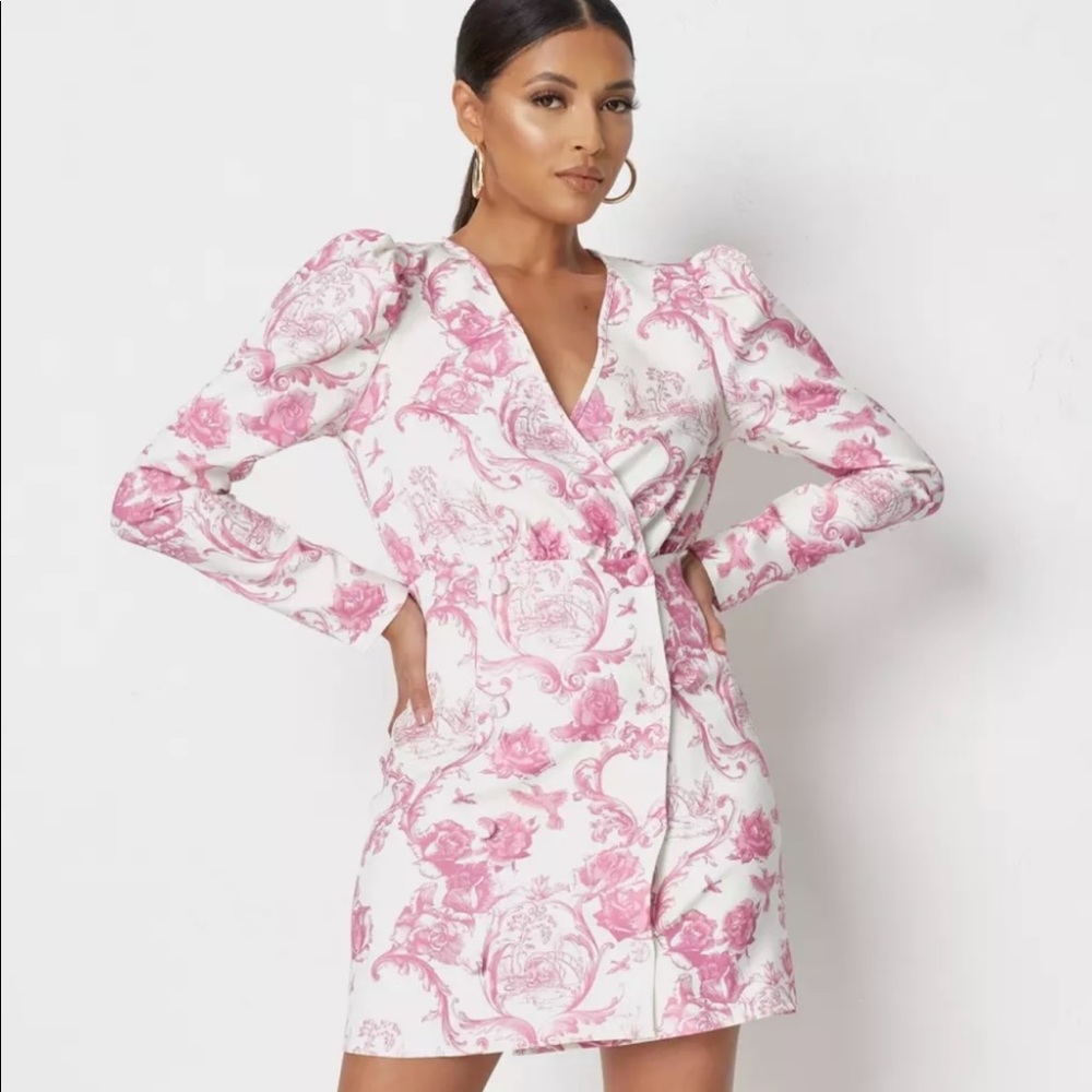 Pink Rose Blazer Dress